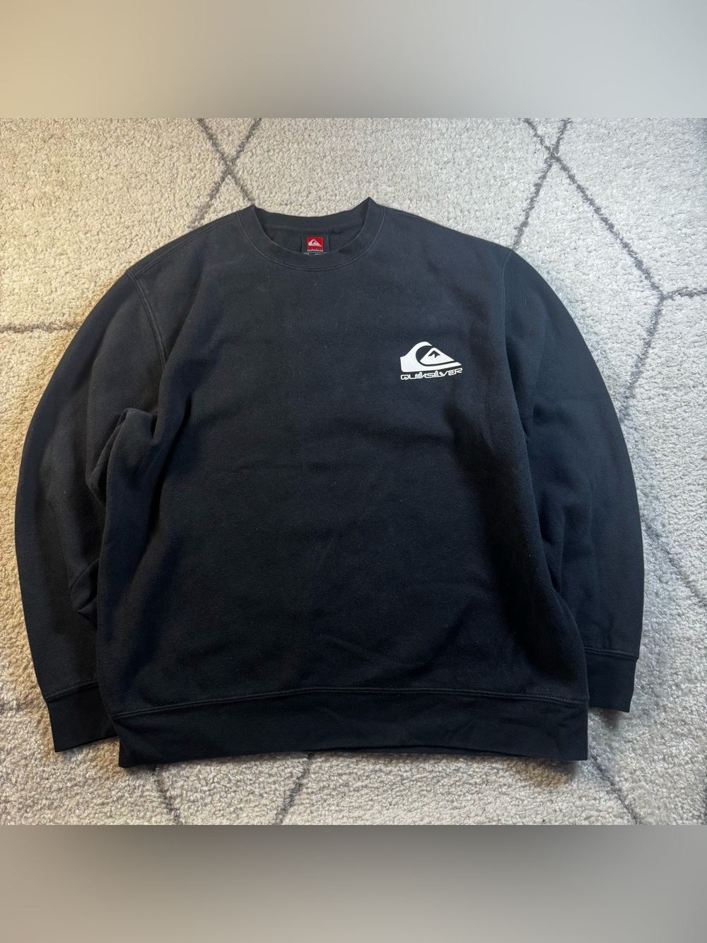 Quiksilver Black Crewneck Sweatshirt with White Logo
